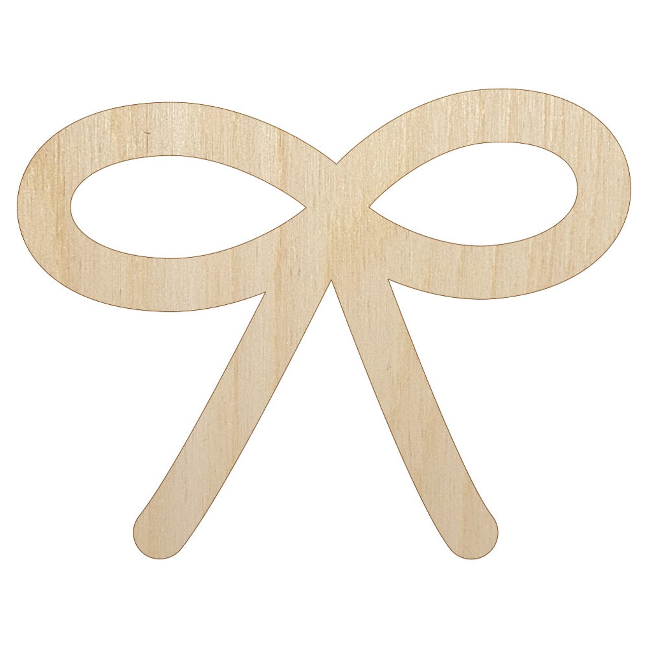 Cute Bow Ribbon Unfinished Wood Shape Piece Cutout for DIY Craft Projects
